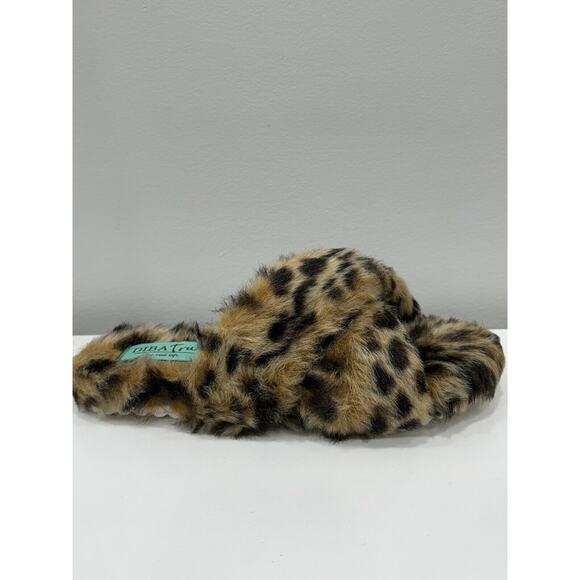 Diba True Cay Lee Size 6 Fuzzy Leopard Slipper Sandals Comfort New in Box - Picture 6 of 7